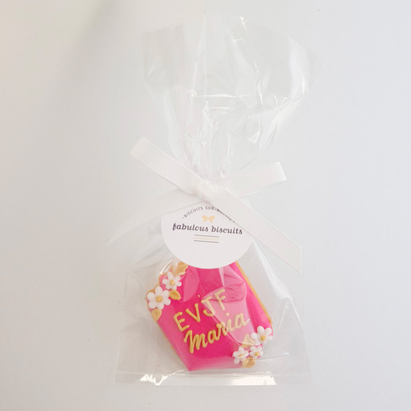 Biscuit EVJF Romance emballé individuellement.